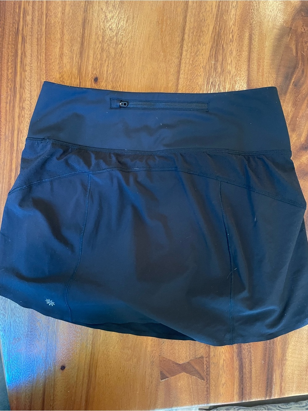 Black Athleta Skirt (biker shorts underneath) with Back Zip Pocket